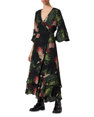 ALLSAINTS Delana Swoop Maxi Wrap Dress | Bloomingdale's