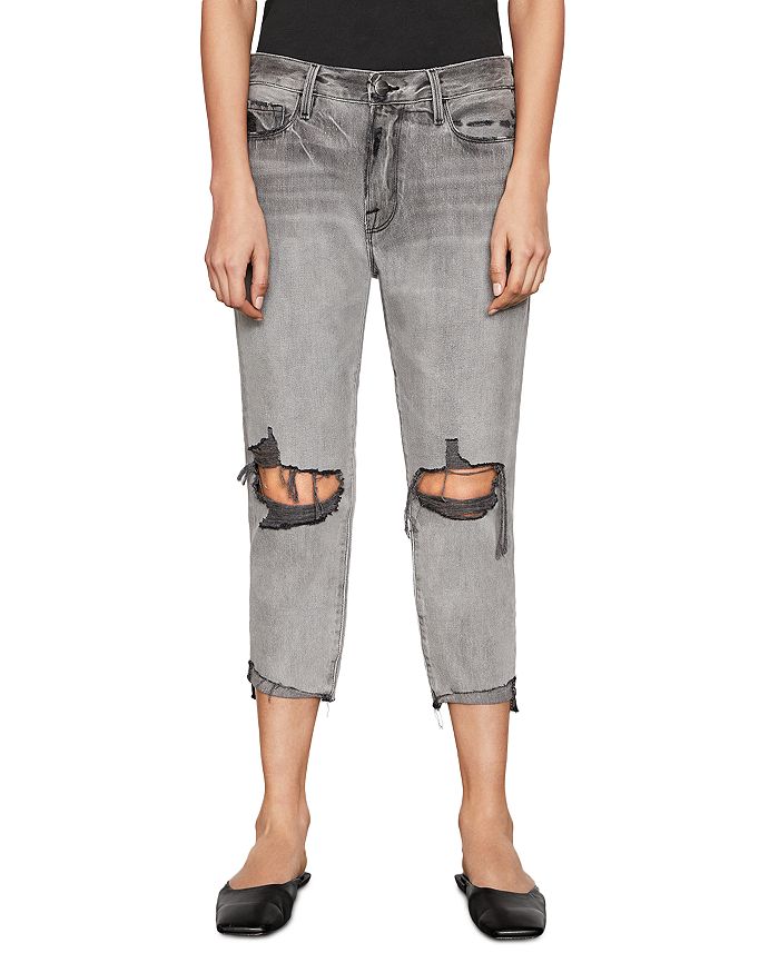 FRAME Le Garcon Front Cuff Jeans in Monsoon Rips | Bloomingdale's