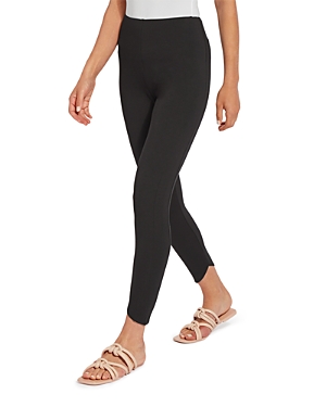 Lyssé Medium Control Flattering Cropped Cotton Leggings In Black