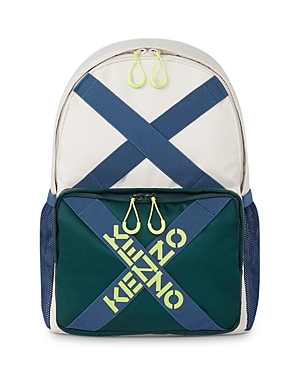 Kenzo Men's Multi-strap Logo Backpack In Pale Gray