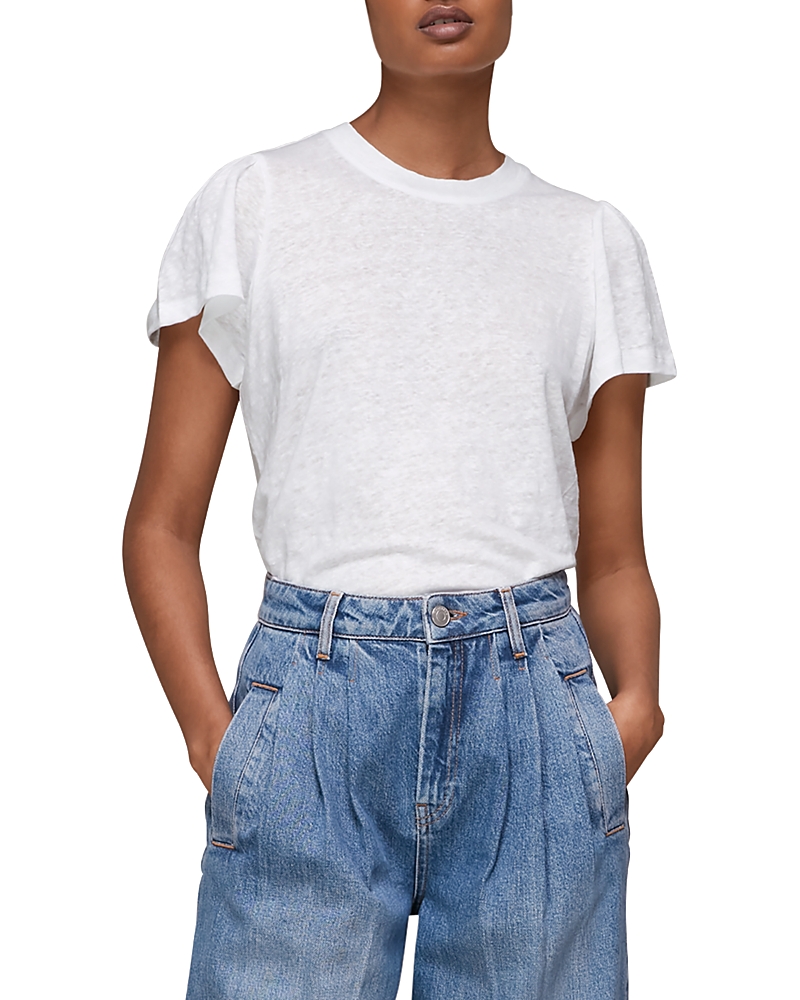 Whistles Puff Sleeve Linen Tee