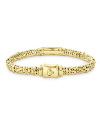 18K Yellow Gold Caviar Bracelet with Diamonds - Exclusive 