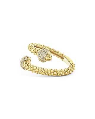 18K Yellow Gold Bypass Ring with Diamonds