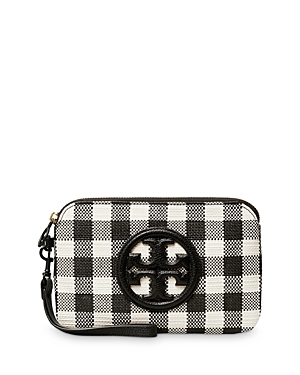 Tory Burch Perry Bombe Gingham Leather Wristlet