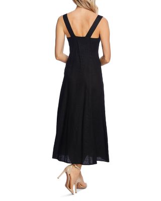 black long linen dress