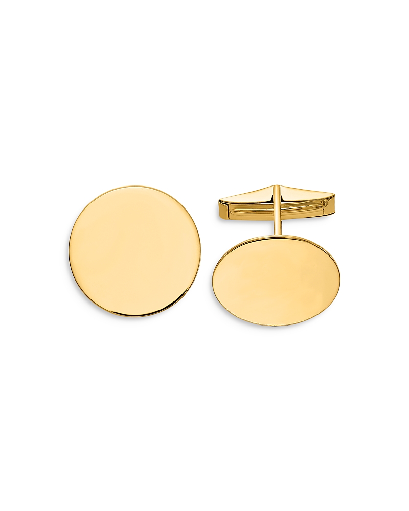 Bloomingdale's Fine Collection Men's Circular Polished Cuff Links in 14K Yellow Gold