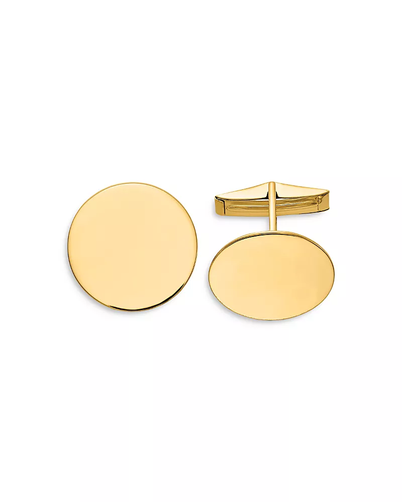 Bloomingdale's Fine Collection Men's Circular Polished Cuff Links in 14K Yellow Gold