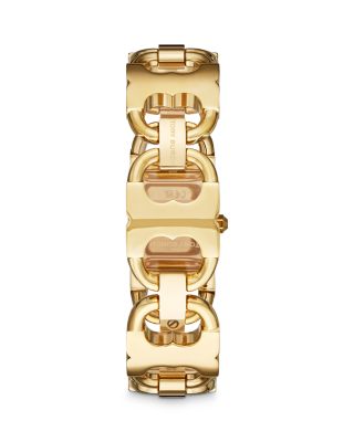 Like new. Double T-Link Bracelet Watch in Gold-Tone Stainless Steel, 18mm Tory Burch The Double T Link Watch, 18mm x 18mm | Bloomingdale main image 2