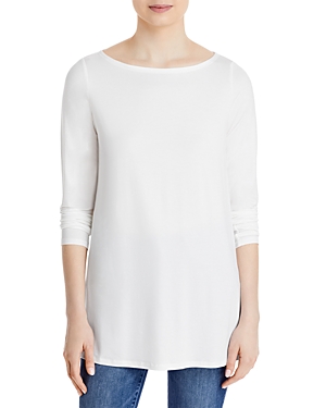 Eileen Fisher System Boat Neck Tunic In White