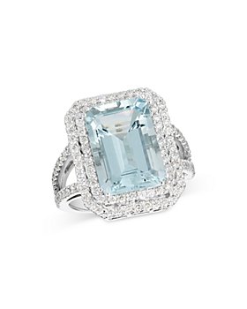 Bloomingdale's - Aquamarine & Diamond Statement Ring in 14K White Gold - 100% Exclusive