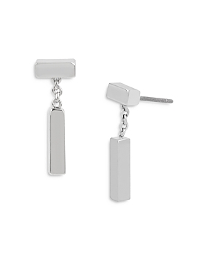 Allsaints Bar Drop Earrings In Rhodium