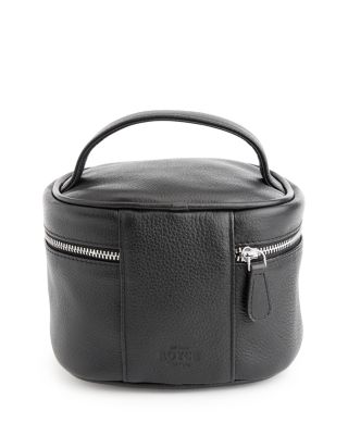 Compact Leather Cosmetic Bag