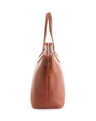Pebble Grain Leather Wide Tote