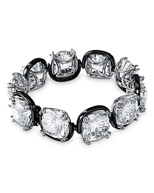 Swarovski Harmonia Cushion Cut Crystal Flex Bracelet In Two Tone In White