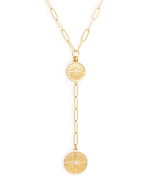 Aqua Hammered Nugget & Chain Link Pendant Necklace In Gold Tone, 21-24 - 100% Exclusive In Gold