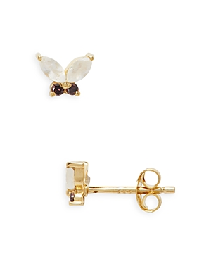 Argento Vivo Butterfly Moonstone Stud Earrings In Gold/moonstone
