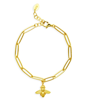 Argento Vivo Bee Charm Bracelet In Gold