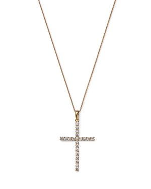 Bloomingdale's Diamond Micro-Pave Cross Pendant Necklace in 14K Yellow Gold, 0.50 ct. t.w. - 100% Ex