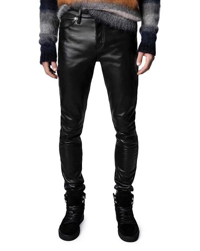 Zadig & Voltaire Slim Fit Leather Pants | Bloomingdale's
