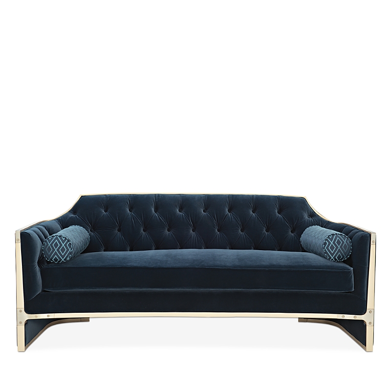 Caracole Cat's Meow Sofa In Navy Blue