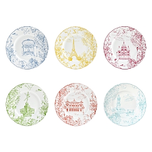 Bernardaud Tout Paris Assorted Salad Plates, Set of 6