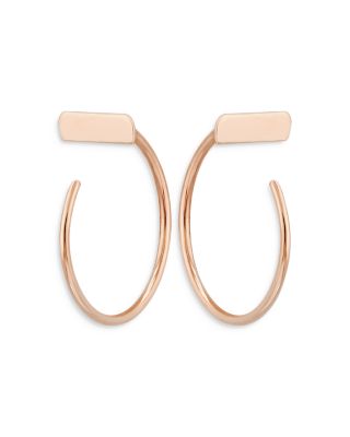 Moon & Meadow - 14K Rose Gold Bar Hoop Earrings - Exclusive