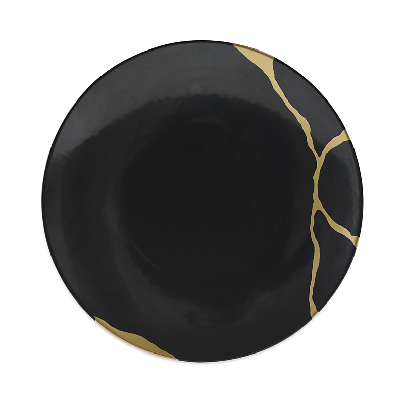 Bernardaud Kintsugi Charbon Coupe Salad Plate, 8.3" In Black