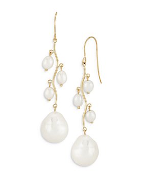 Bloomingdale's - Cultured Freshwater & Baroque Pearl Drop Earrings in 14K Yellow Gold - 100% Exclusive