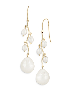 Bloomingdale's Cultured Freshwater & Baroque Pearl Drop Earrings in 14K Yellow Gold - 100% Exclusive