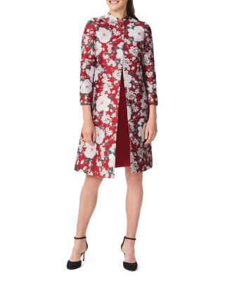 floral jacquard coat