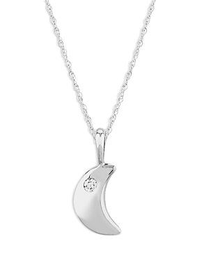 Bloomingdale's Diamond Moon Pendant Necklace in 14K White Gold, 0.03 ct. t.w. - 100% Exclusive