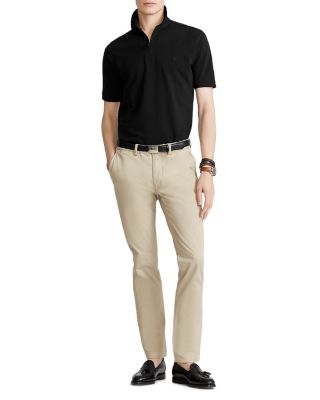 khakis with black polo