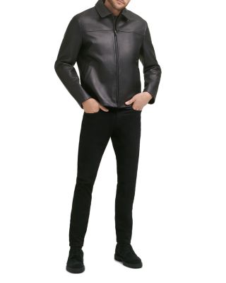Zip Front Leather Jacket