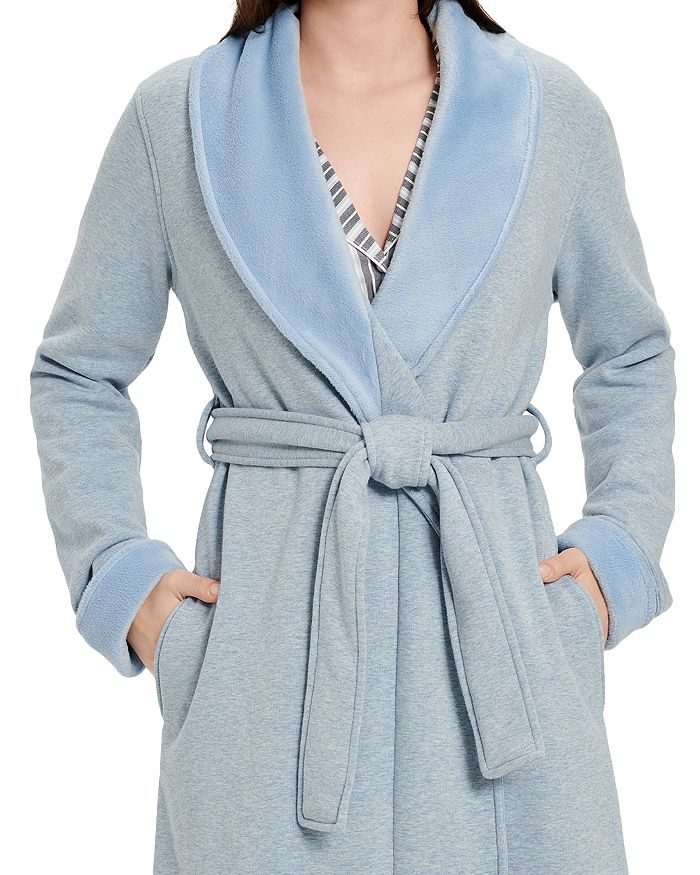 Shop Ugg Duffield Ii Double-knit Fleece Robe In Fresh Air Heather