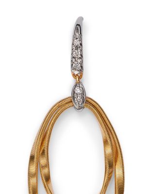 18K Yellow Gold Onde Double Loop Hook Earrings