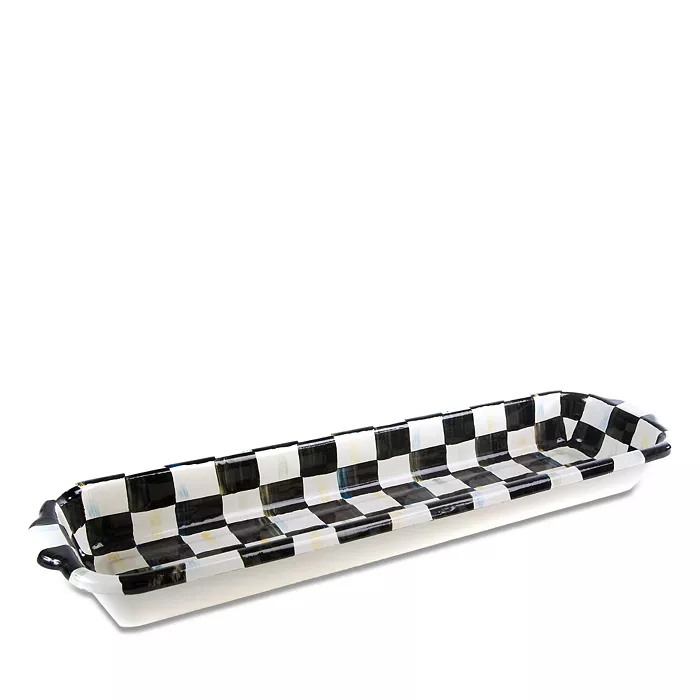 Mackenzie-Childs Courtly Check Enamel Baguette Dish