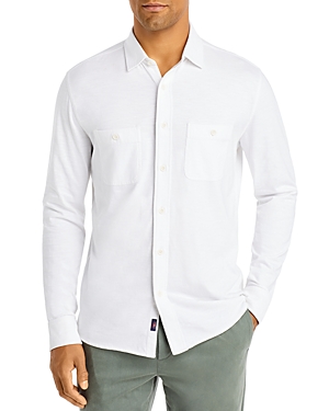 Shop Faherty Seasons Regular Fit Long Sleeve Cotton Knit Button Down Shirt In White