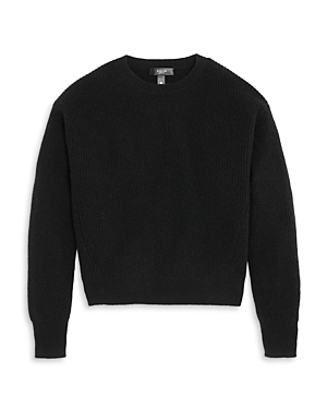 Aqua Girls' Solid Cashmere Sweater, Big Kid - 100% Exclusive In Black