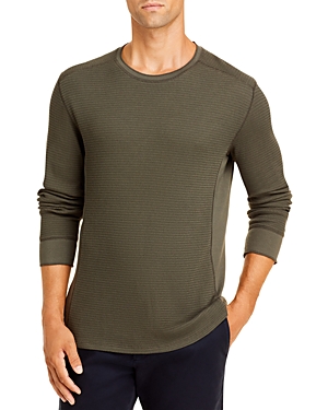 Vince Pima Cotton Blend Thermal Waffle Knit Tee In Frog