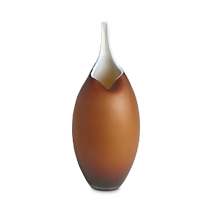 Global Views Small Frosted Vase In Amber
