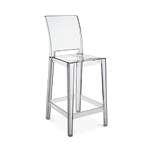 Kartell One More Please Counter Stool, Set Of 2 In Crystal