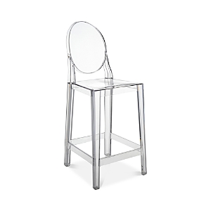 Shop Kartell One More Counter Stool, Set Of 2 In Crystal