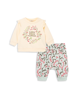 Peek Girls' Graphic Top & Pants Set - Baby In Off-white