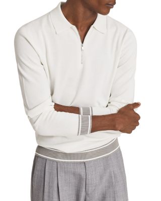 REISS - Jericho Half Zip Regular Fit Long Sleeve Polo