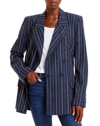 ブレザー　Ashby blazer Free People Ashby Sz S Navy Pin Stripe Double Breasted
