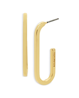 Shop Allsaints Open Oval Hoop Earrings In Silver Tone Or Gold Tone