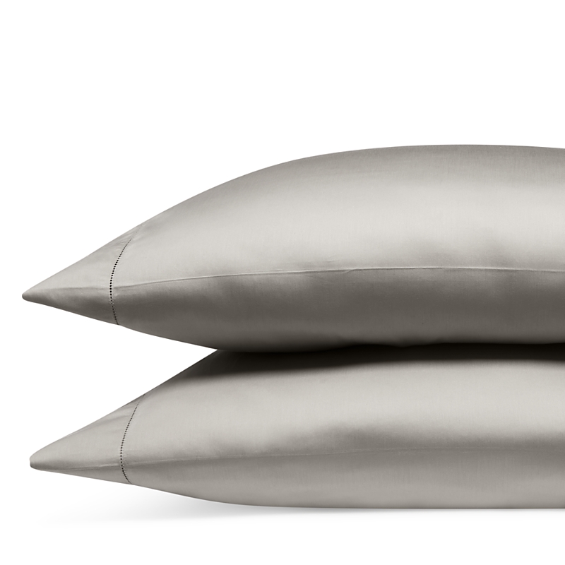 Frette Essentials Single Ajour King Pillowcase, Pair In Gray Cliff