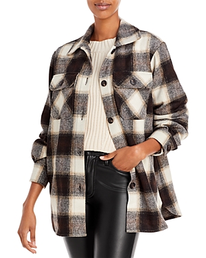 Aqua Plaid Button Front Jacket - 100% Exclusive In Brown
