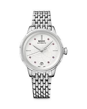 Mido Rain Flower Watch, 34mm In White/silver