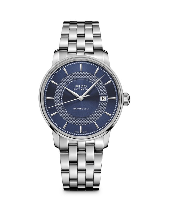 Mido Baroncelli Signature Caliber 80 Watch, 39mm In Blue/silver